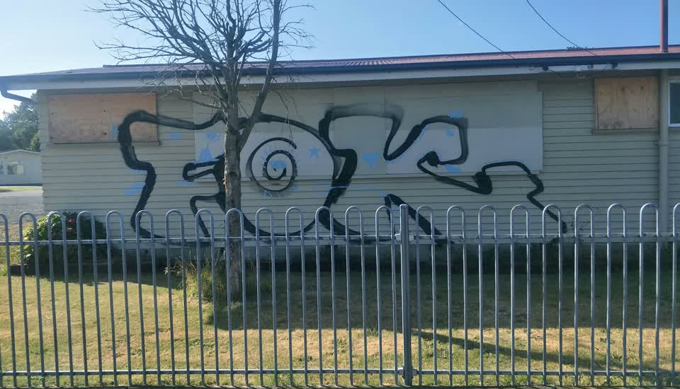 The photograph attached to this graffiti report