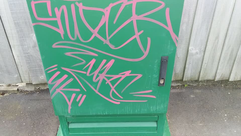 The photograph attached to this graffiti report
