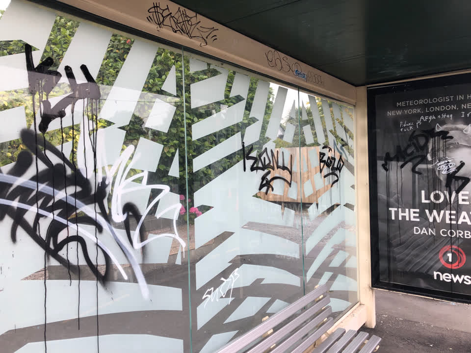 The photograph attached to this graffiti report