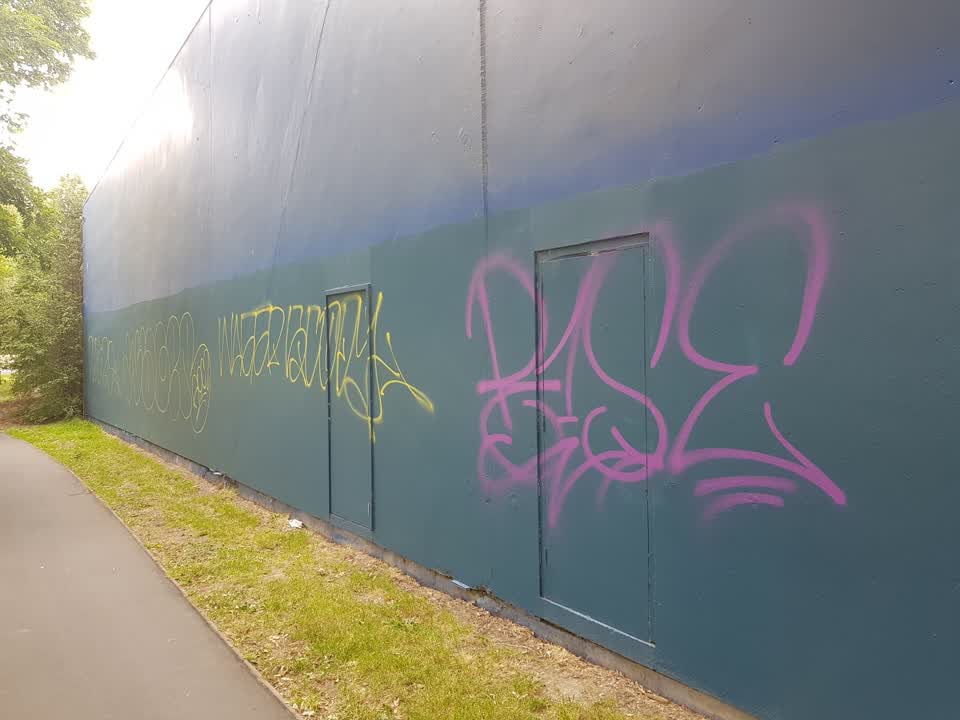 The photograph attached to this graffiti report