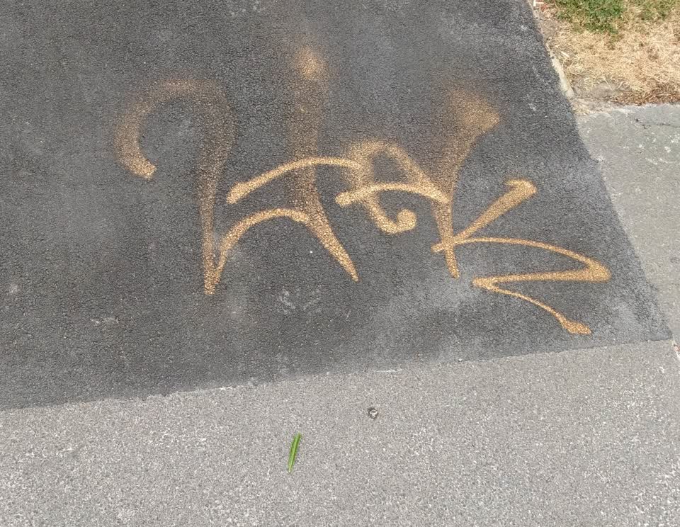 The photograph attached to this graffiti report