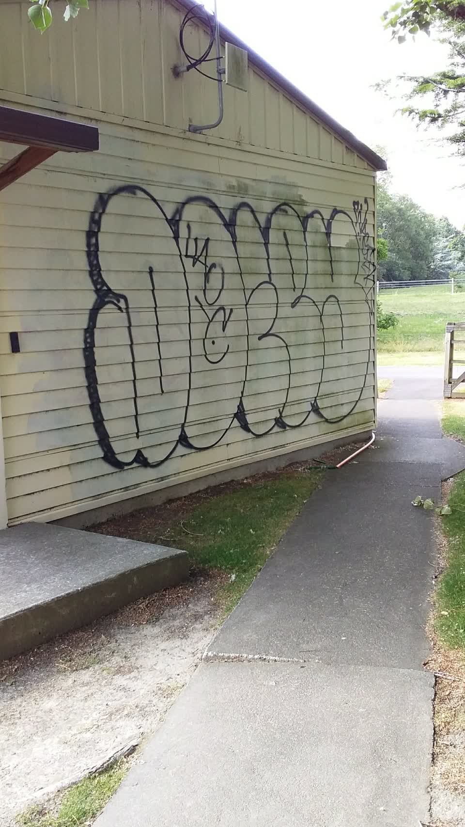 The photograph attached to this graffiti report