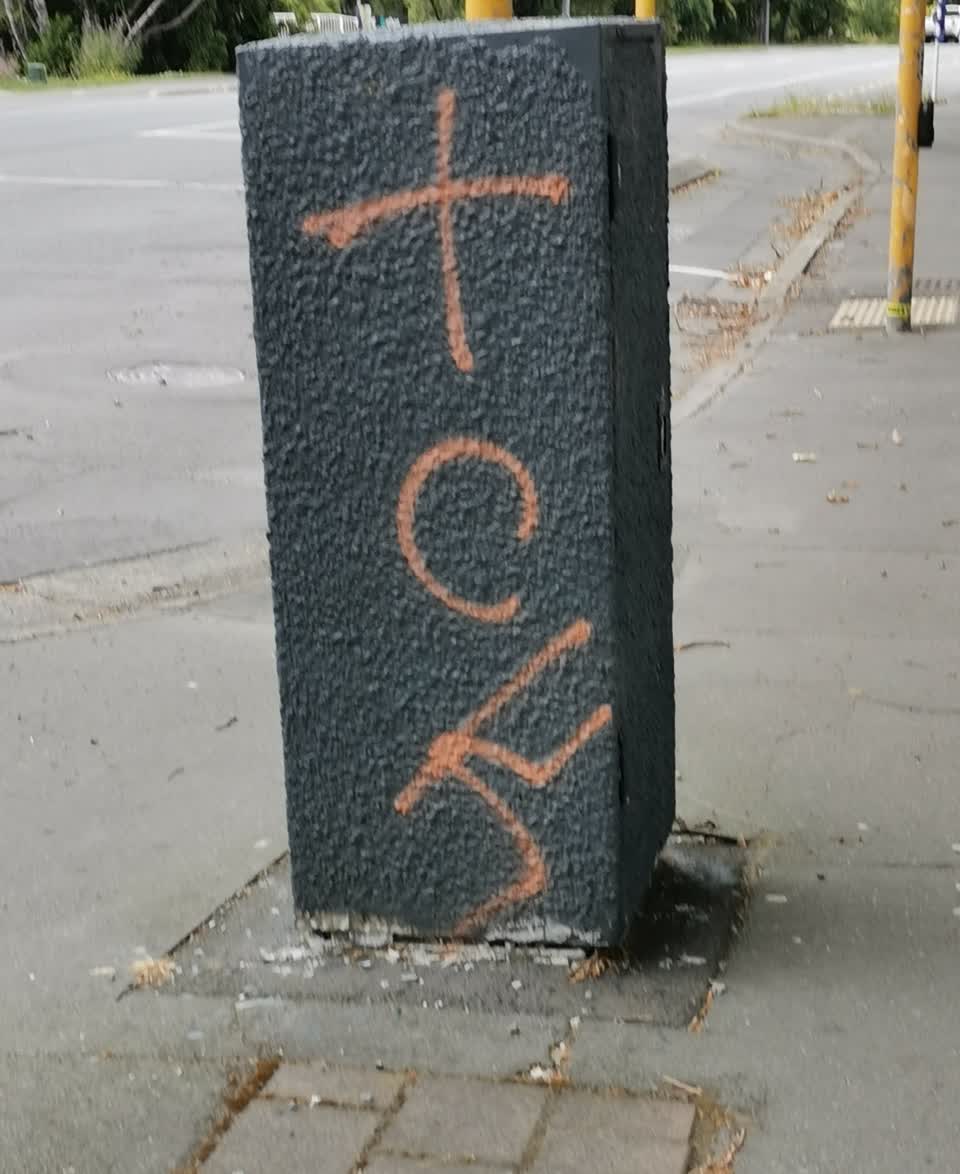 The photograph attached to this graffiti report