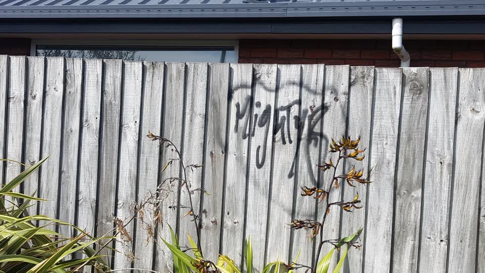 The photograph attached to this graffiti report