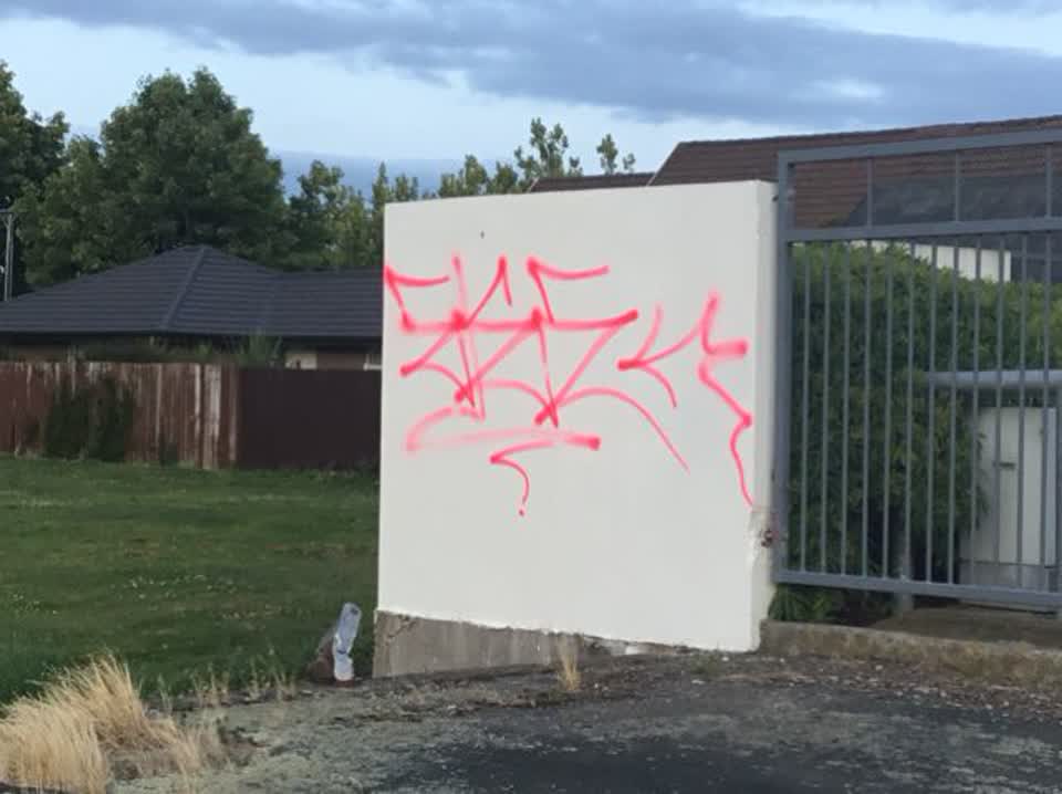 The photograph attached to this graffiti report