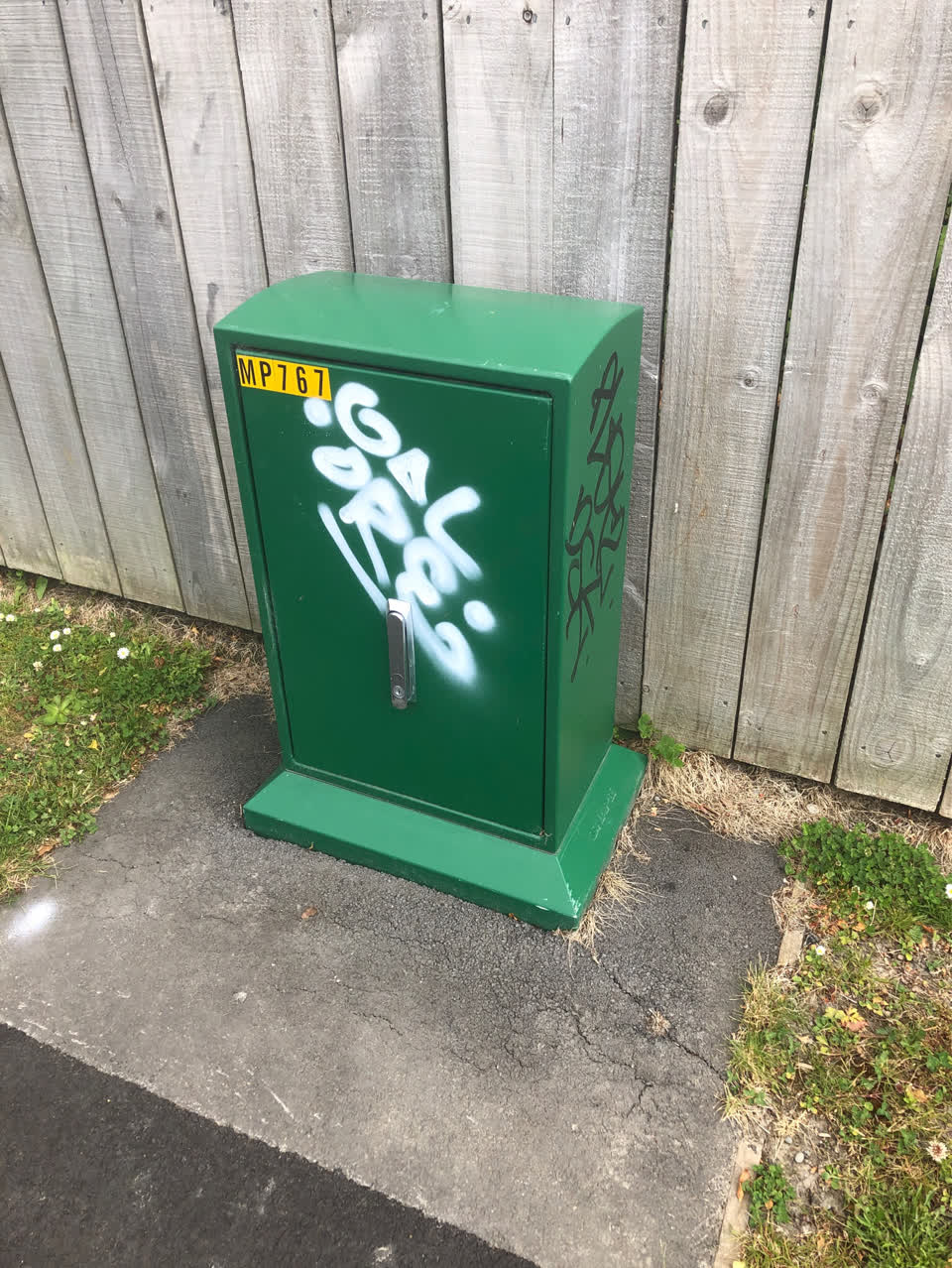 The photograph attached to this graffiti report