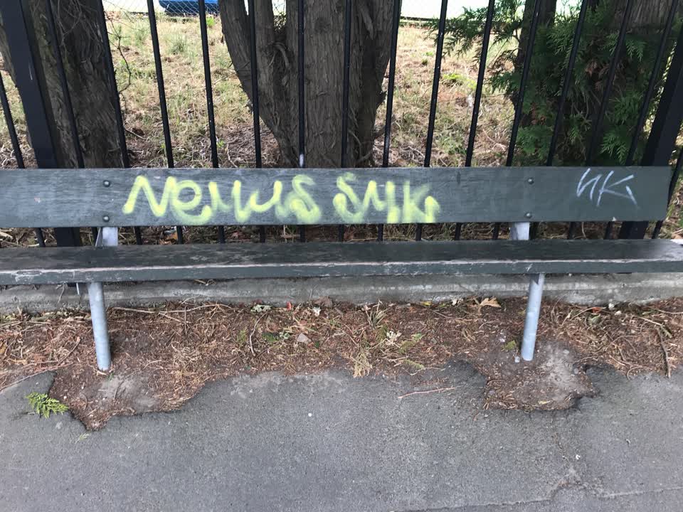 The photograph attached to this graffiti report