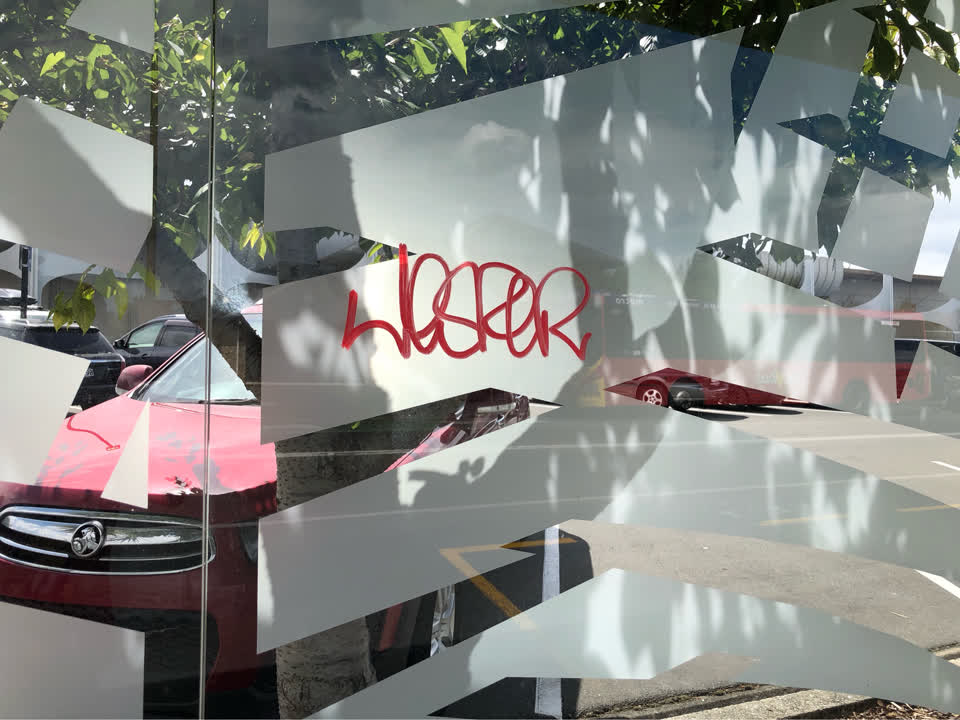 The photograph attached to this graffiti report