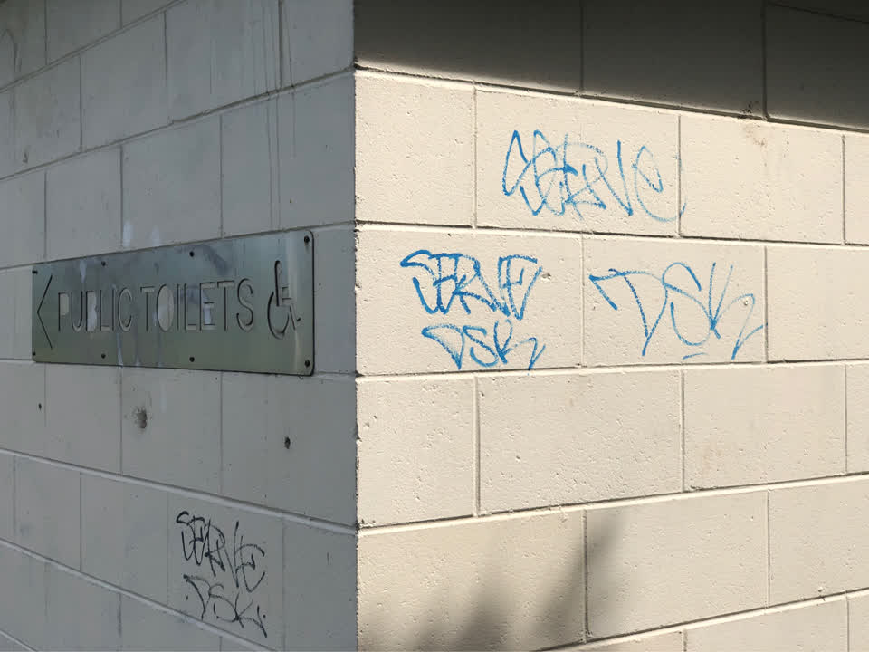 The photograph attached to this graffiti report