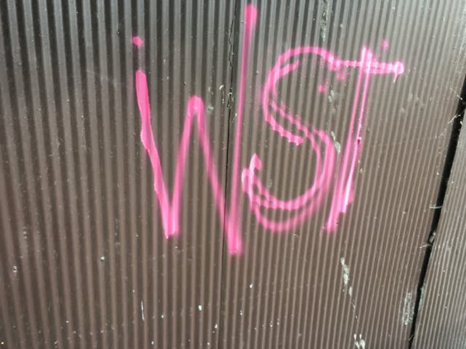 The photograph attached to this graffiti report