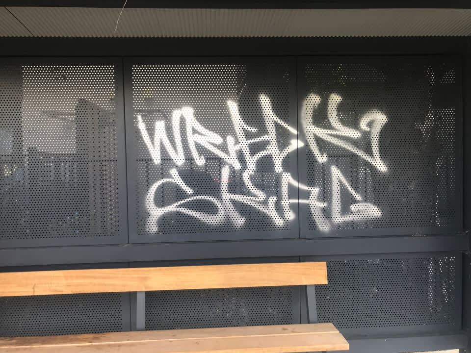 The photograph attached to this graffiti report