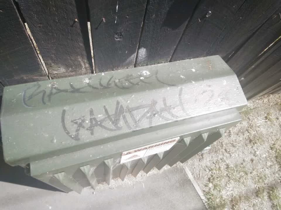 The photograph attached to this graffiti report
