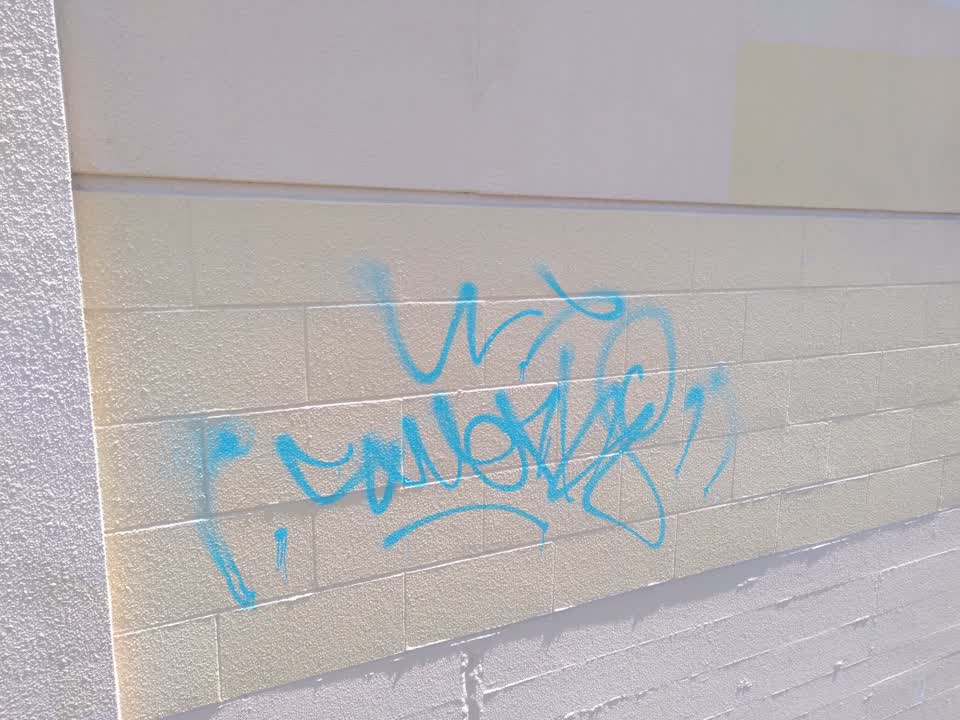 The photograph attached to this graffiti report
