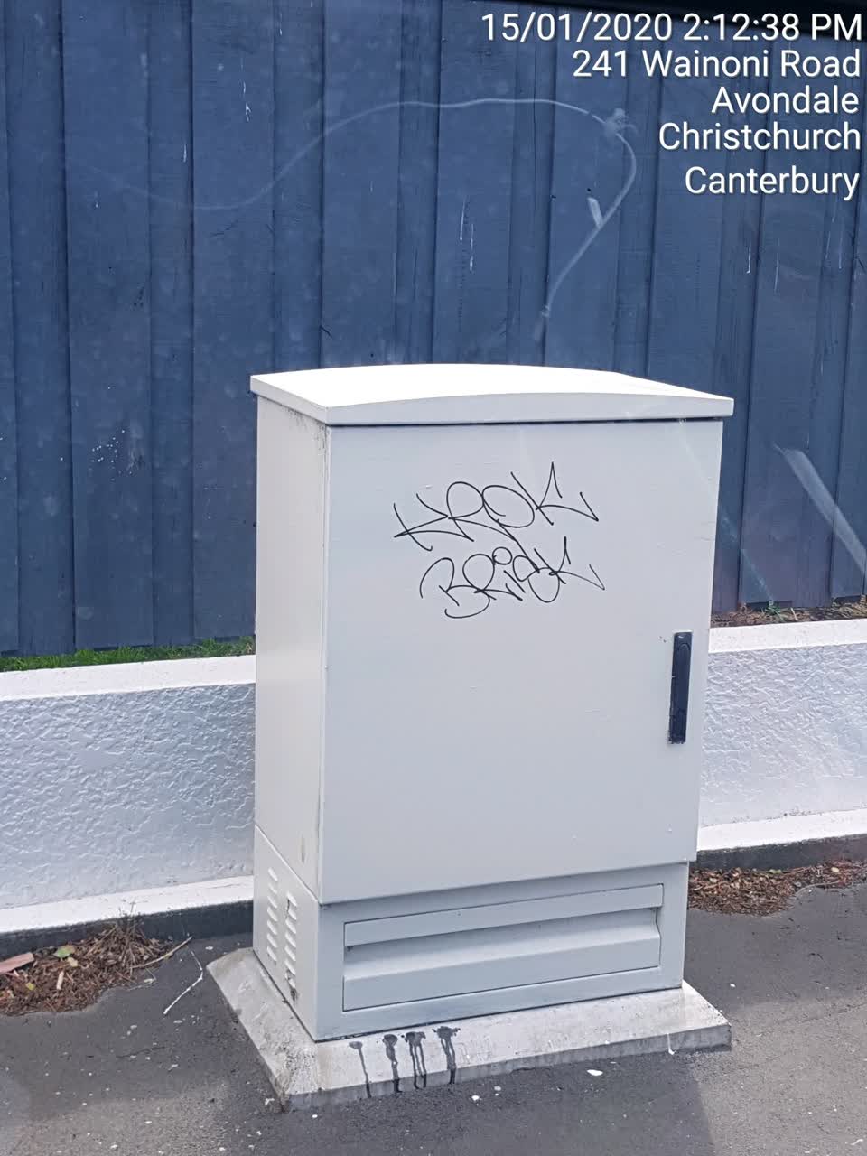 The photograph attached to this graffiti report