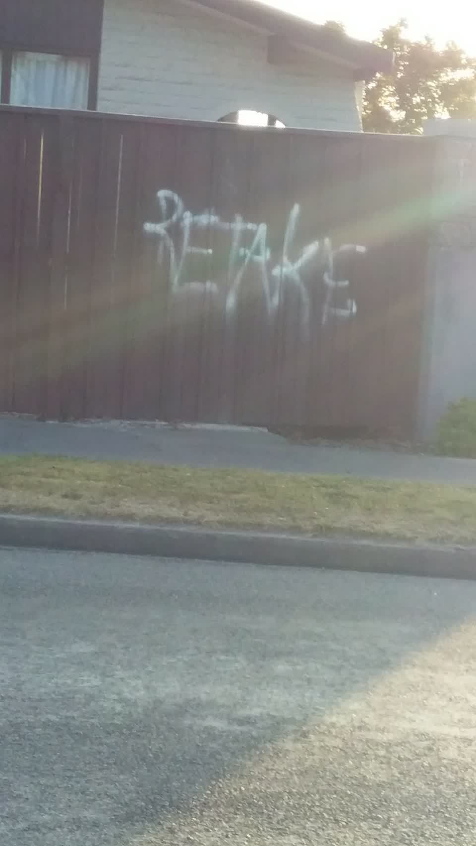 The photograph attached to this graffiti report