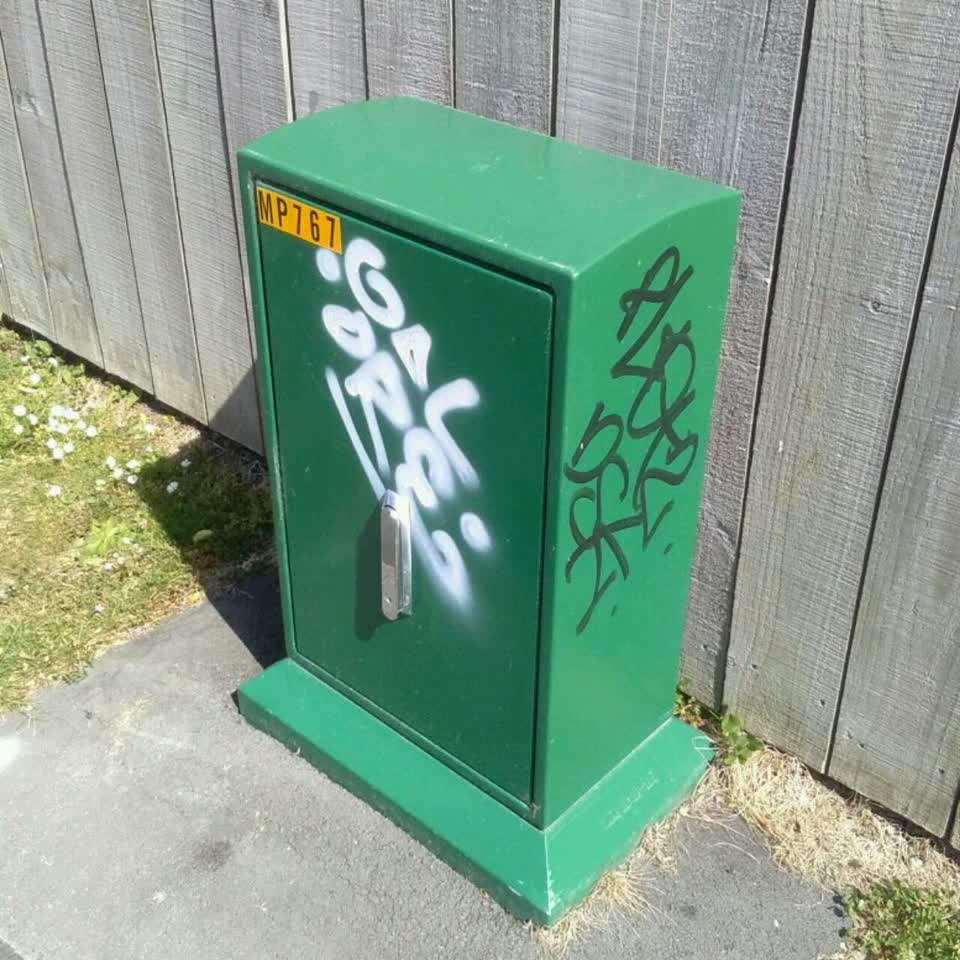 The photograph attached to this graffiti report