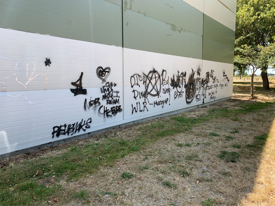 The photograph attached to this graffiti report