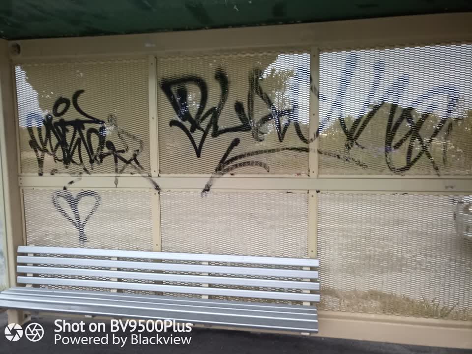 The photograph attached to this graffiti report