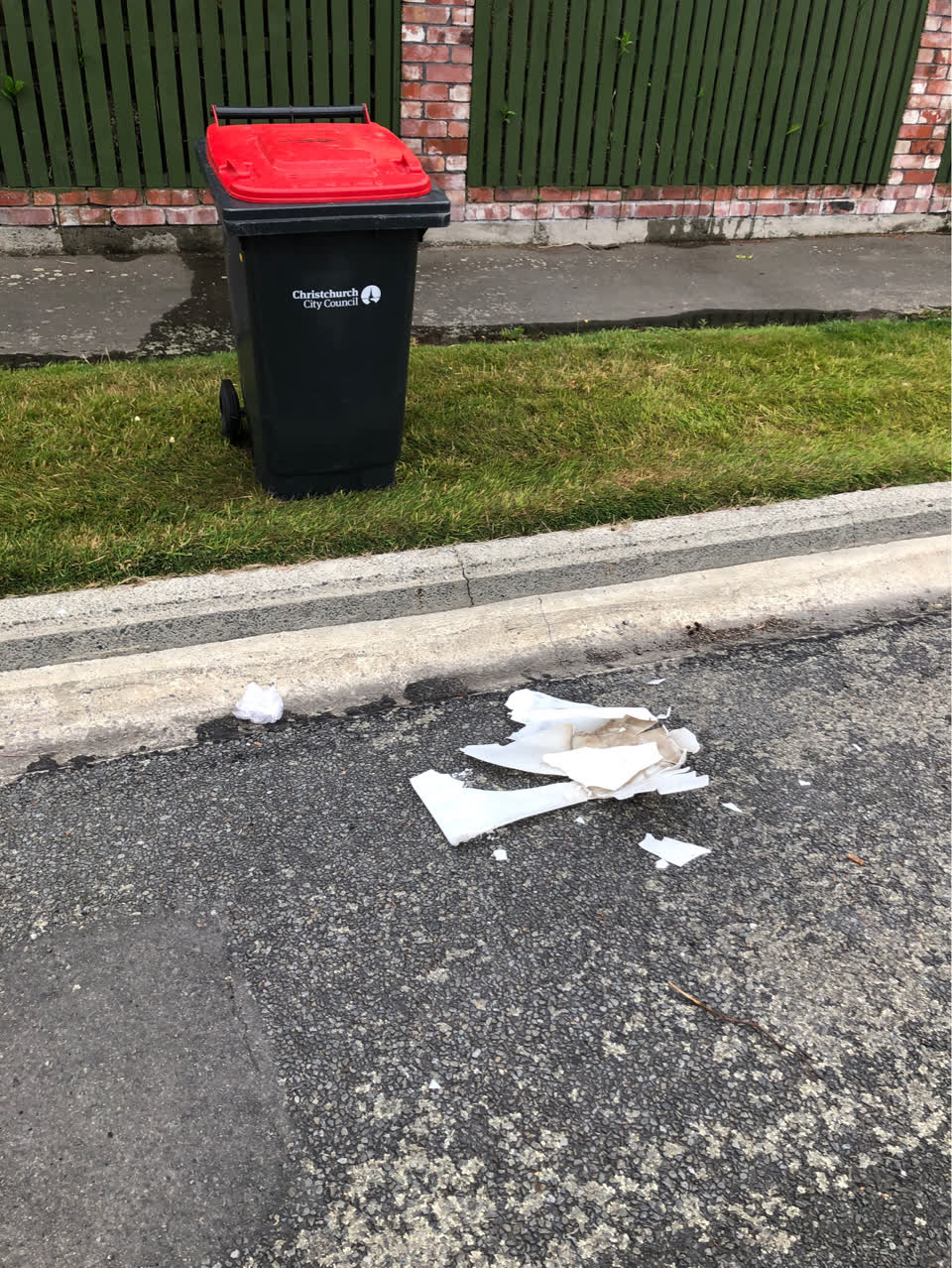 The photograph attached to this rubbish/recycling report