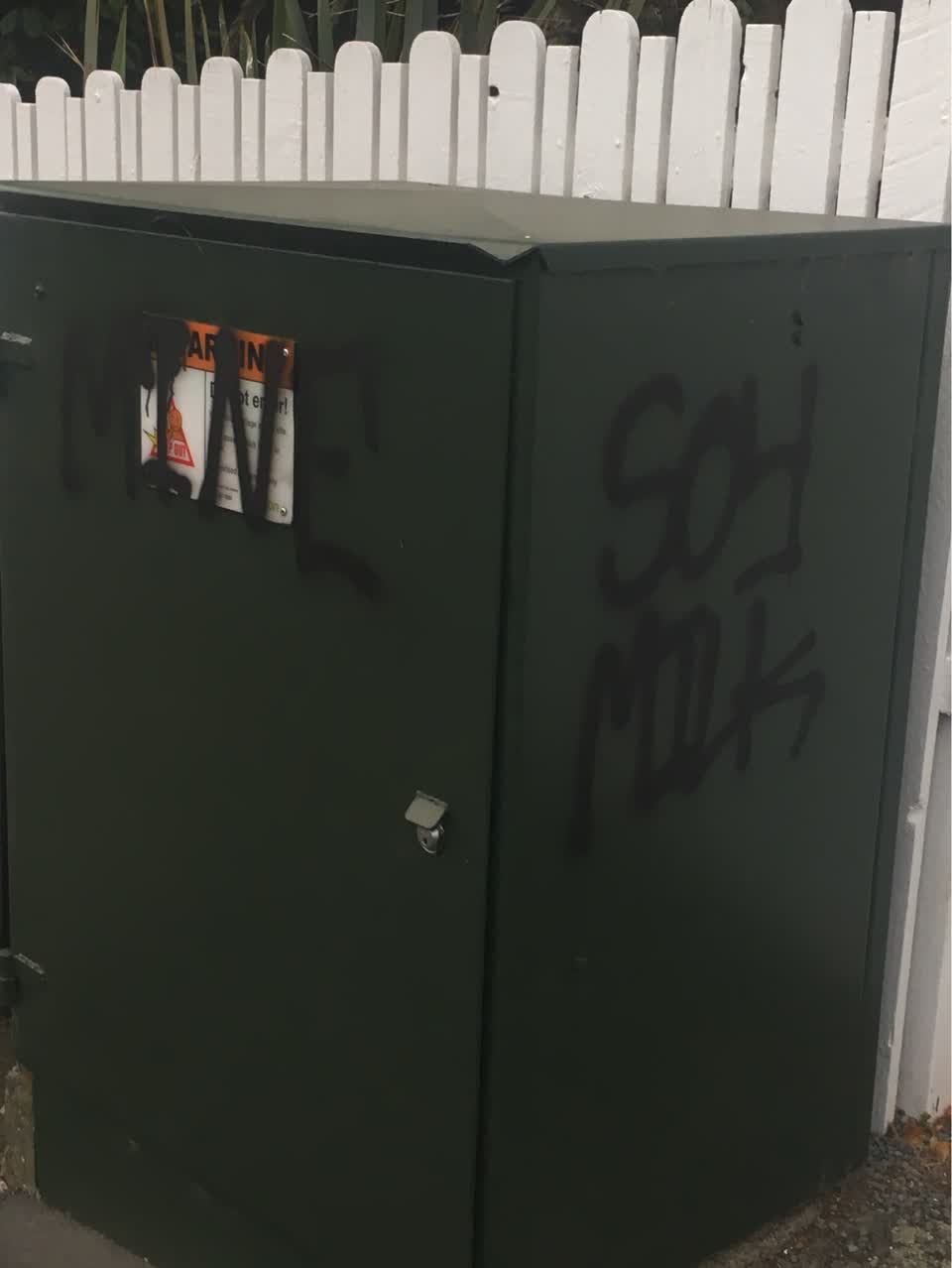 The photograph attached to this graffiti report
