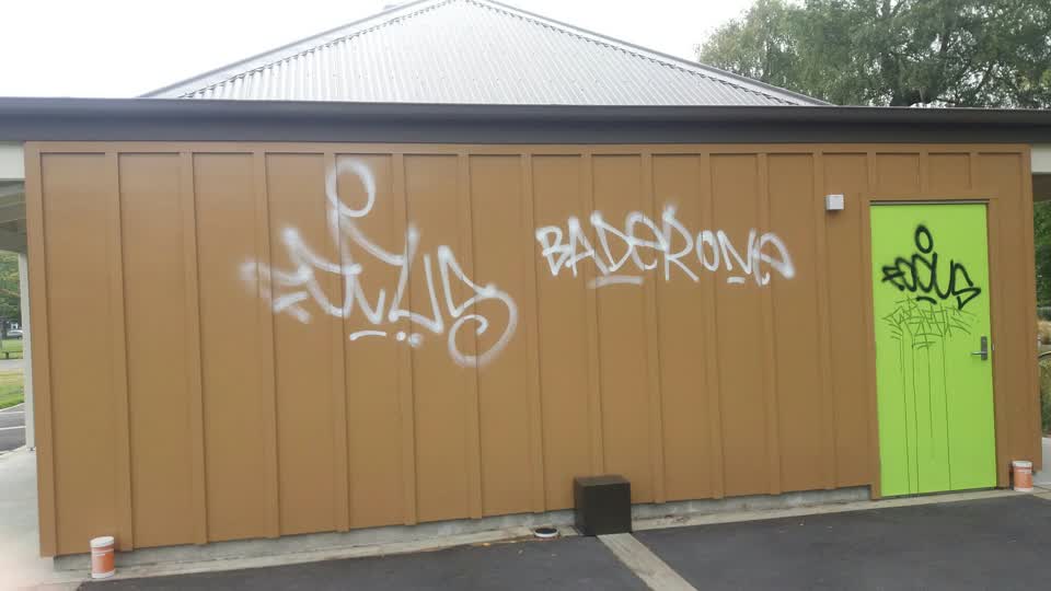 The photograph attached to this graffiti report