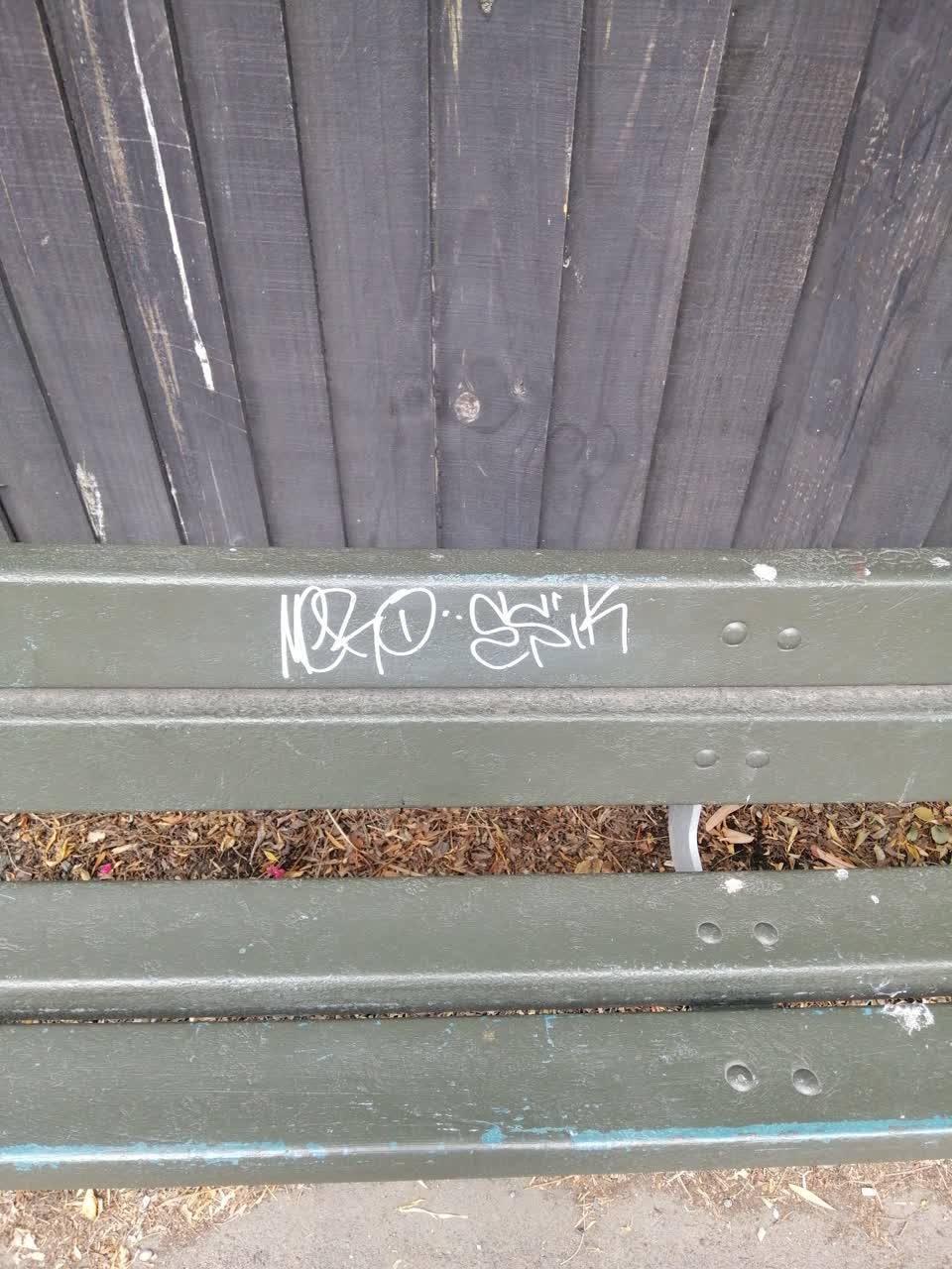 The photograph attached to this graffiti report