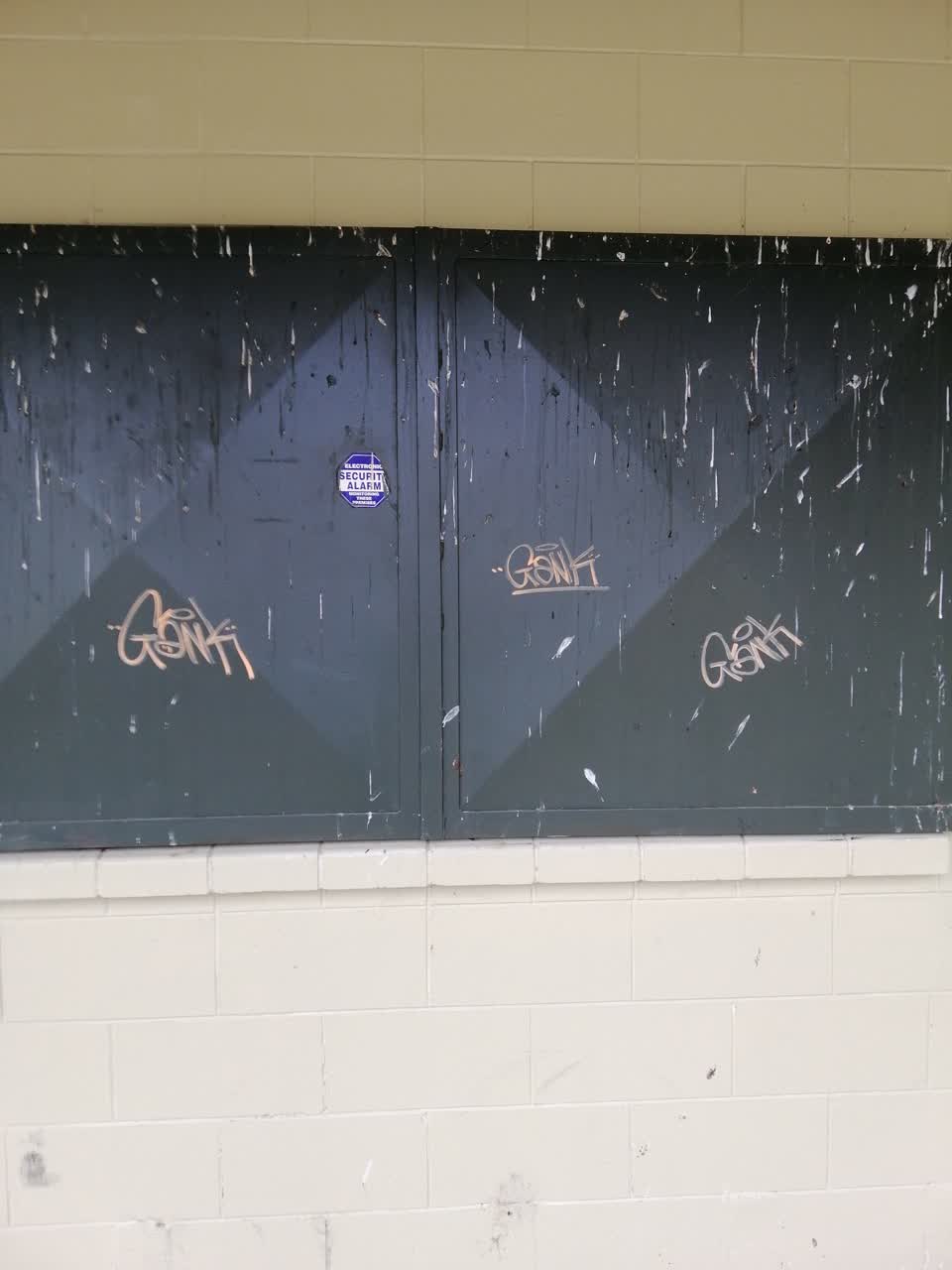 The photograph attached to this graffiti report