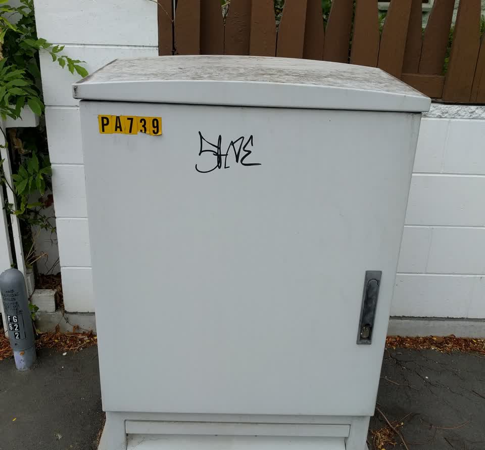 The photograph attached to this graffiti report