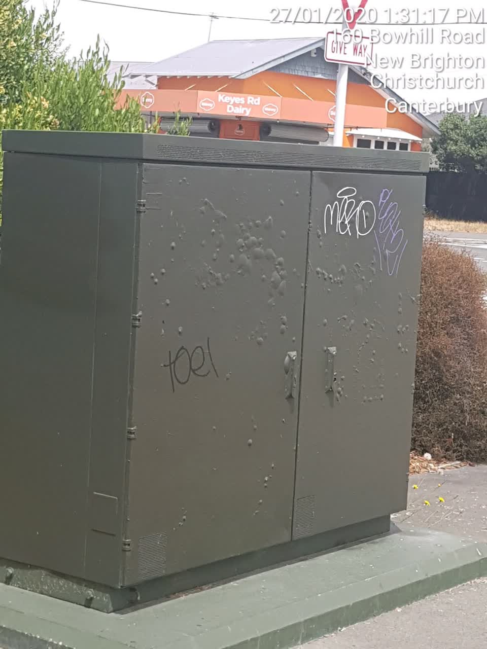 The photograph attached to this graffiti report