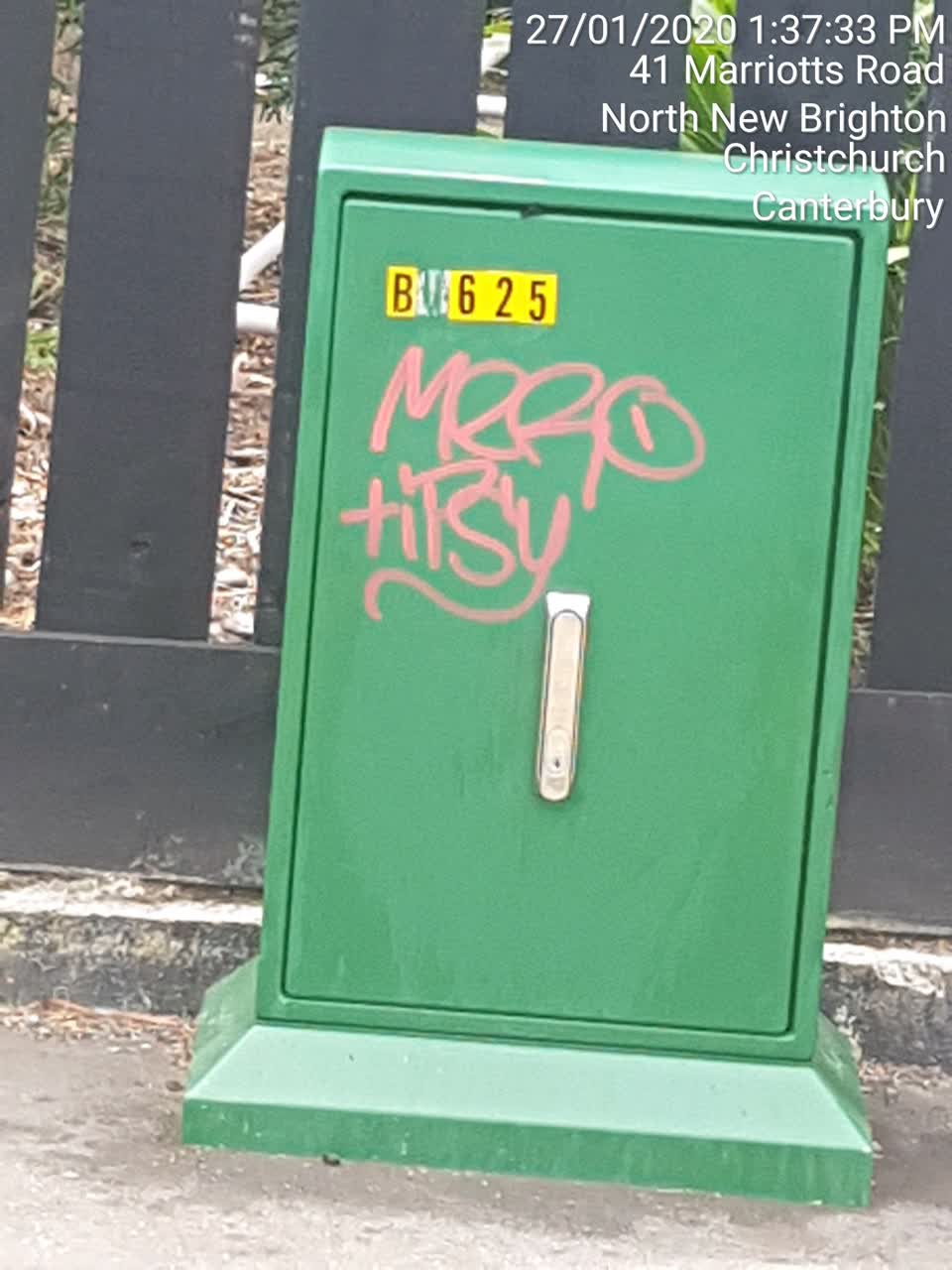 The photograph attached to this graffiti report