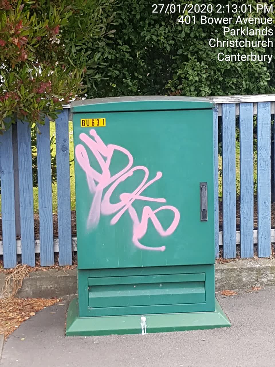 The photograph attached to this graffiti report