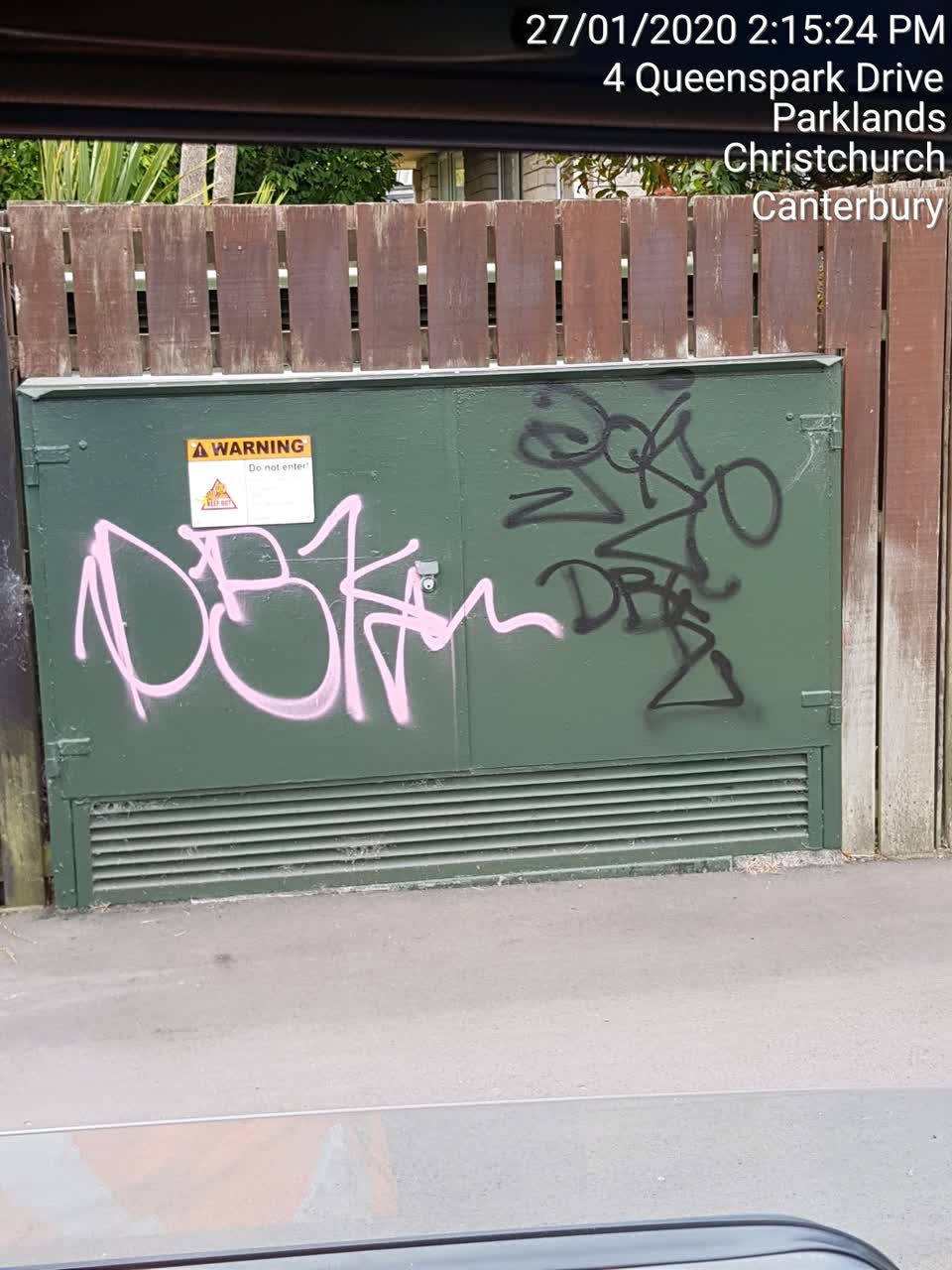 The photograph attached to this graffiti report
