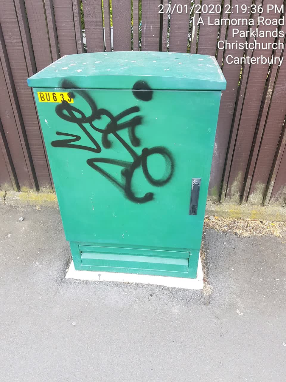 The photograph attached to this graffiti report