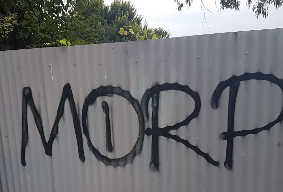 The photograph attached to this graffiti report