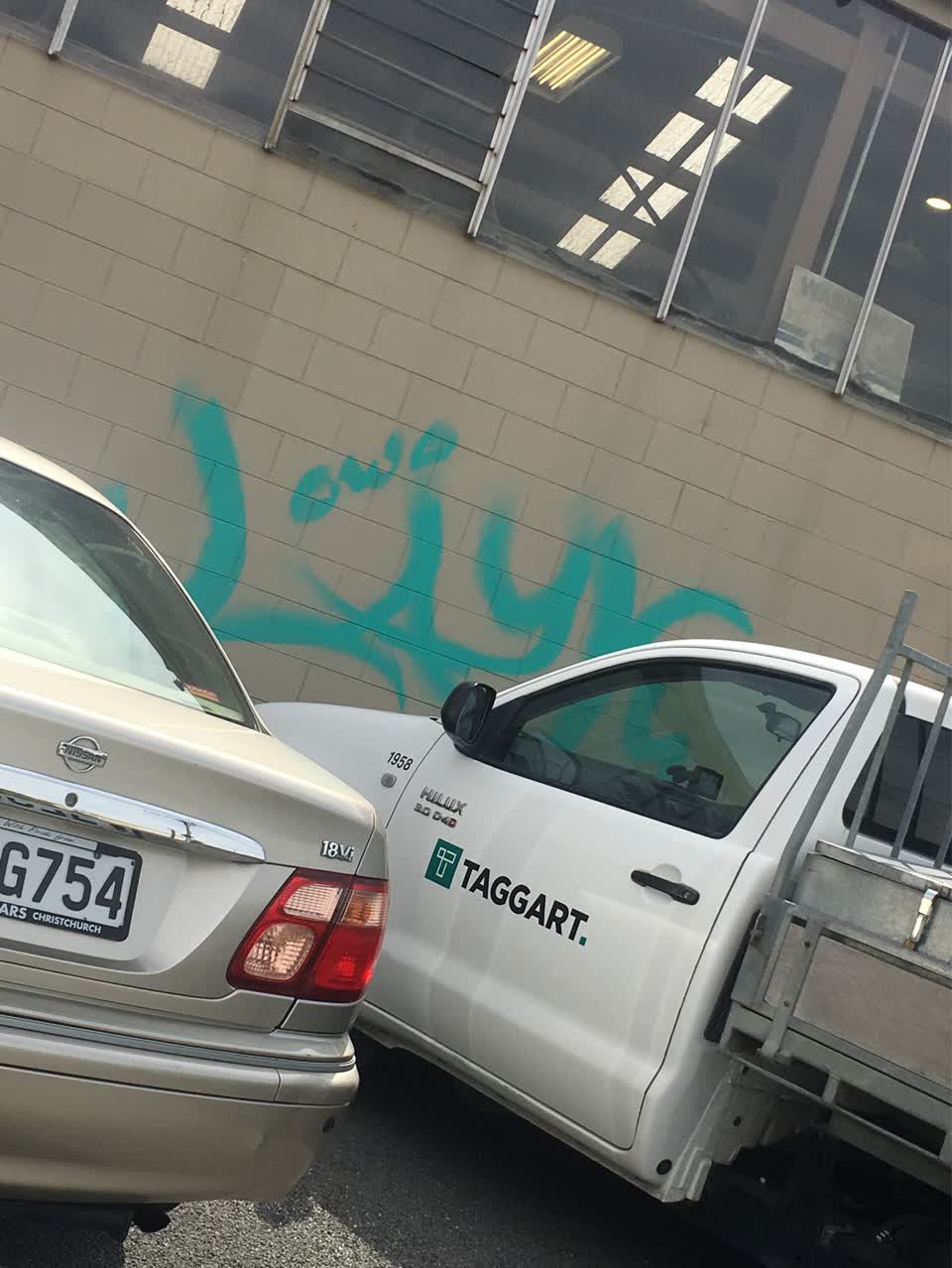 The photograph attached to this graffiti report