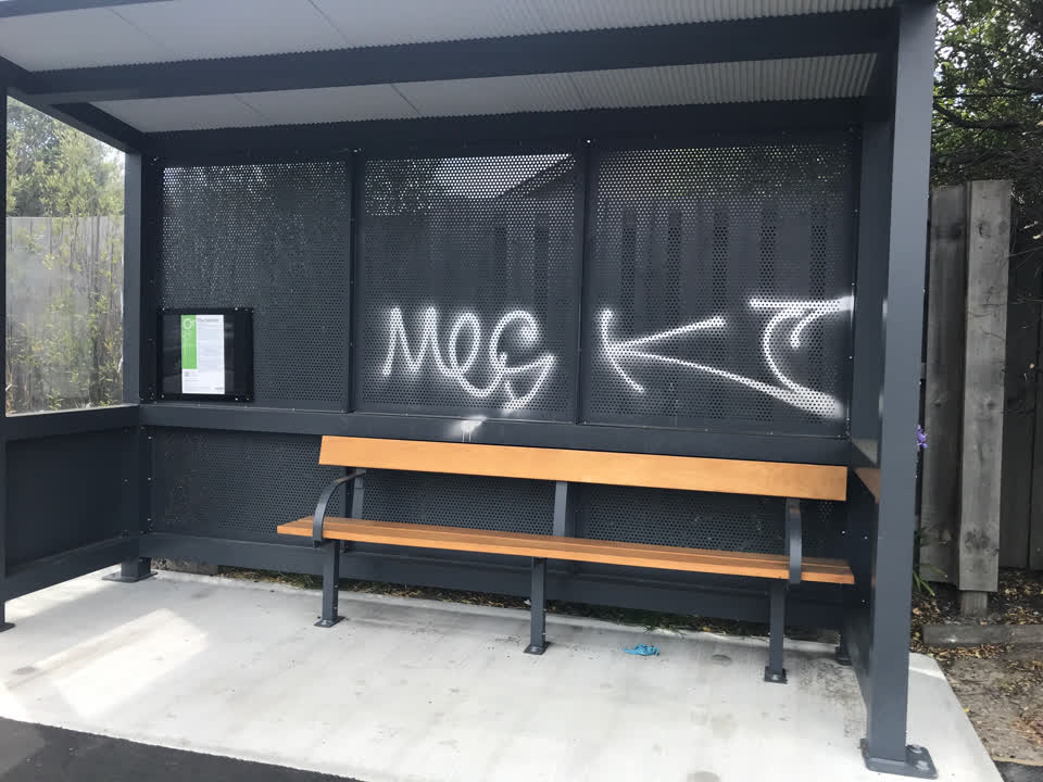 The photograph attached to this graffiti report