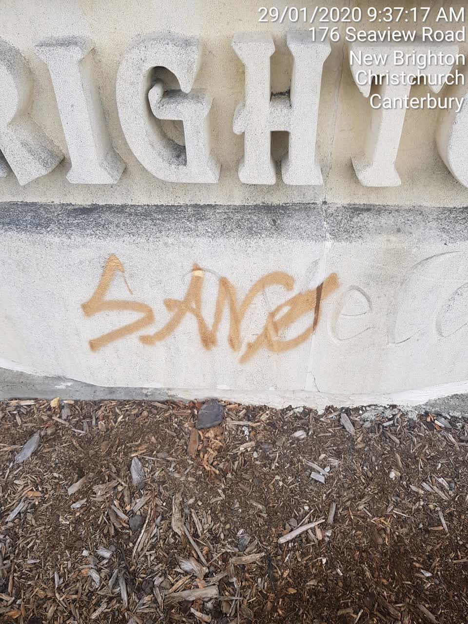 The photograph attached to this graffiti report
