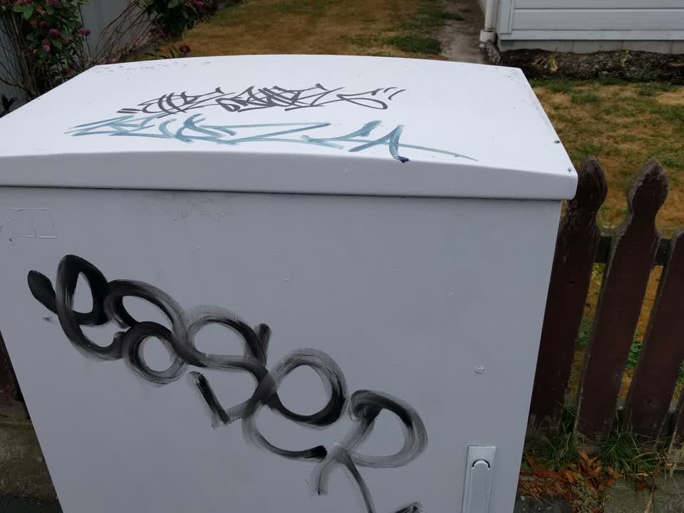 The photograph attached to this graffiti report