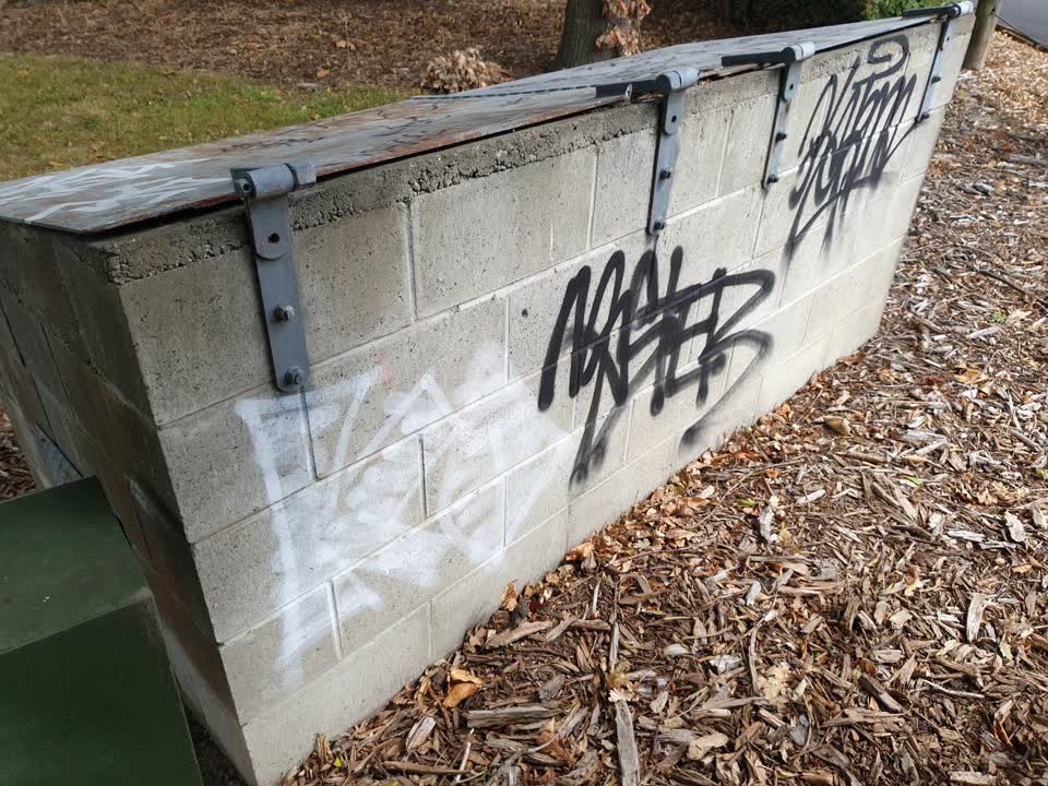 The photograph attached to this graffiti report