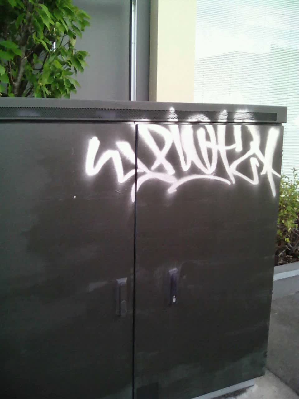 The photograph attached to this graffiti report