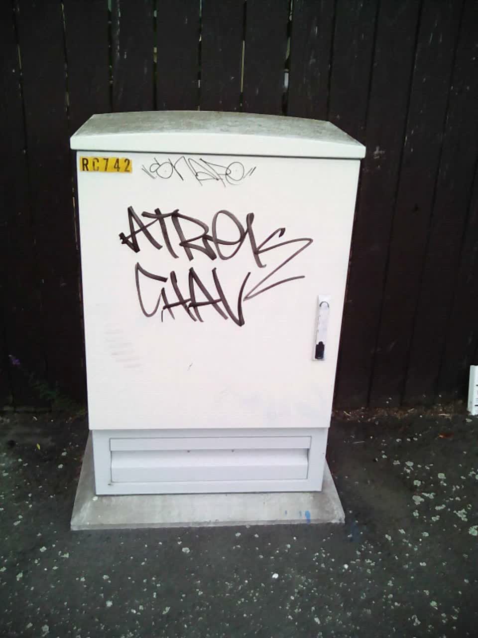 The photograph attached to this graffiti report