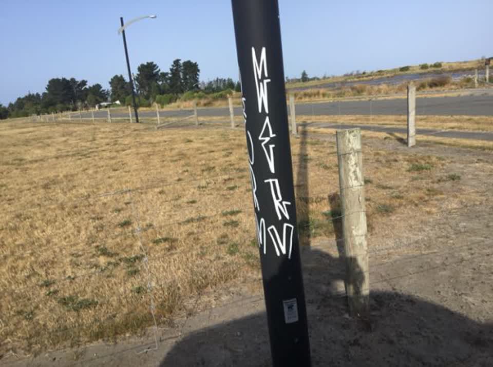 The photograph attached to this graffiti report