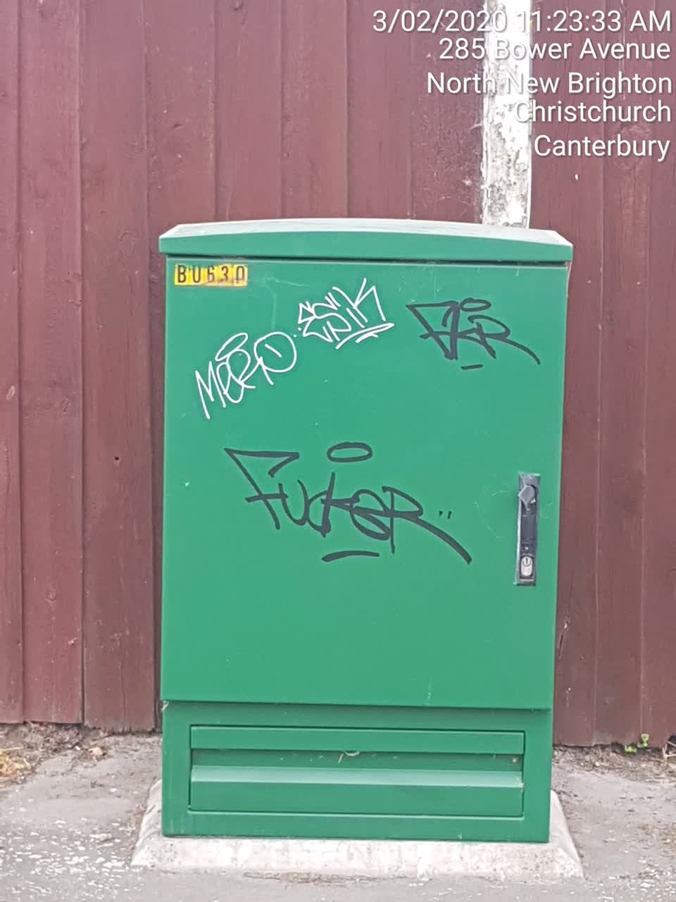 The photograph attached to this graffiti report