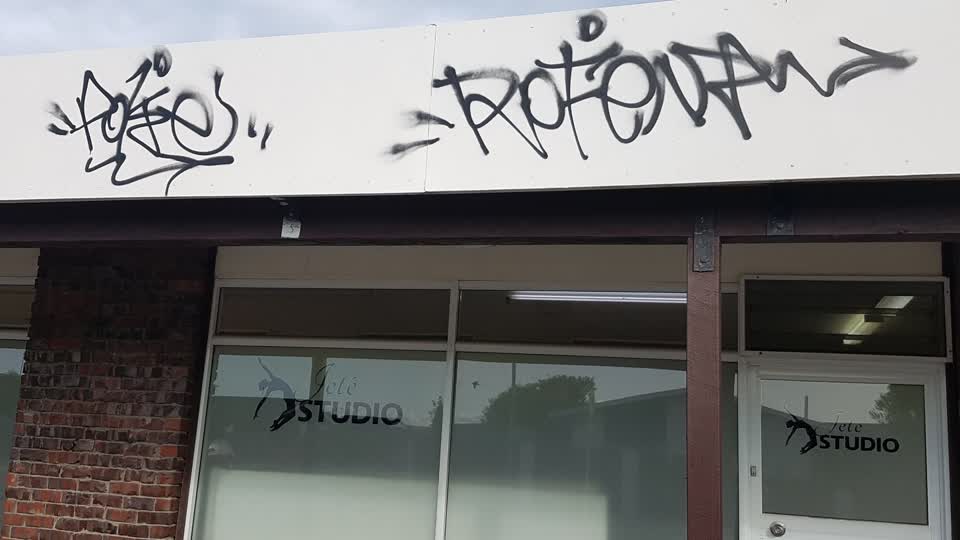 The photograph attached to this graffiti report