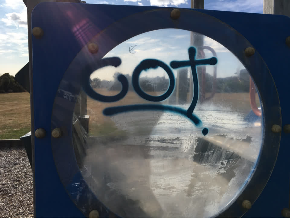 The photograph attached to this graffiti report