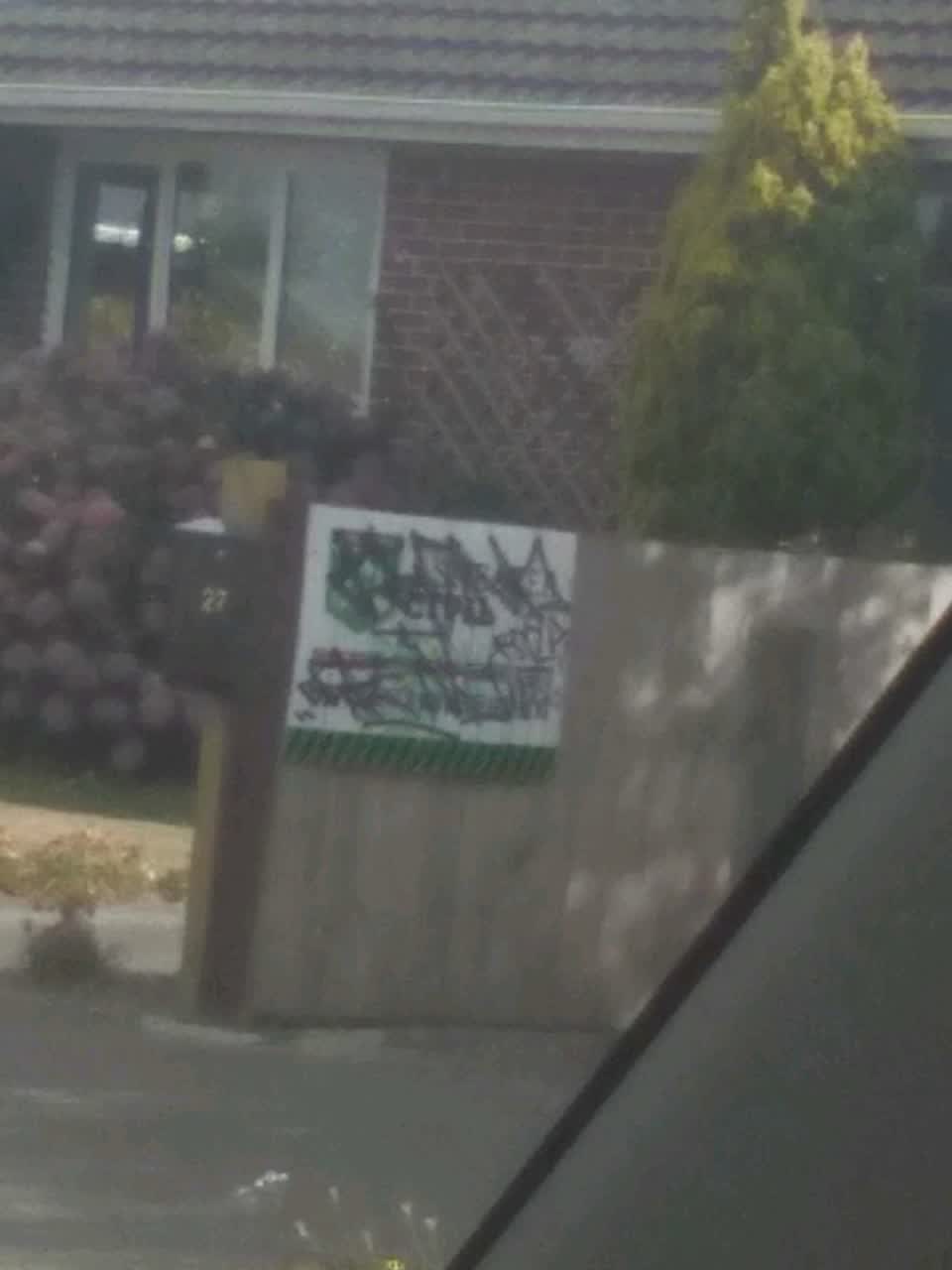 The photograph attached to this graffiti report