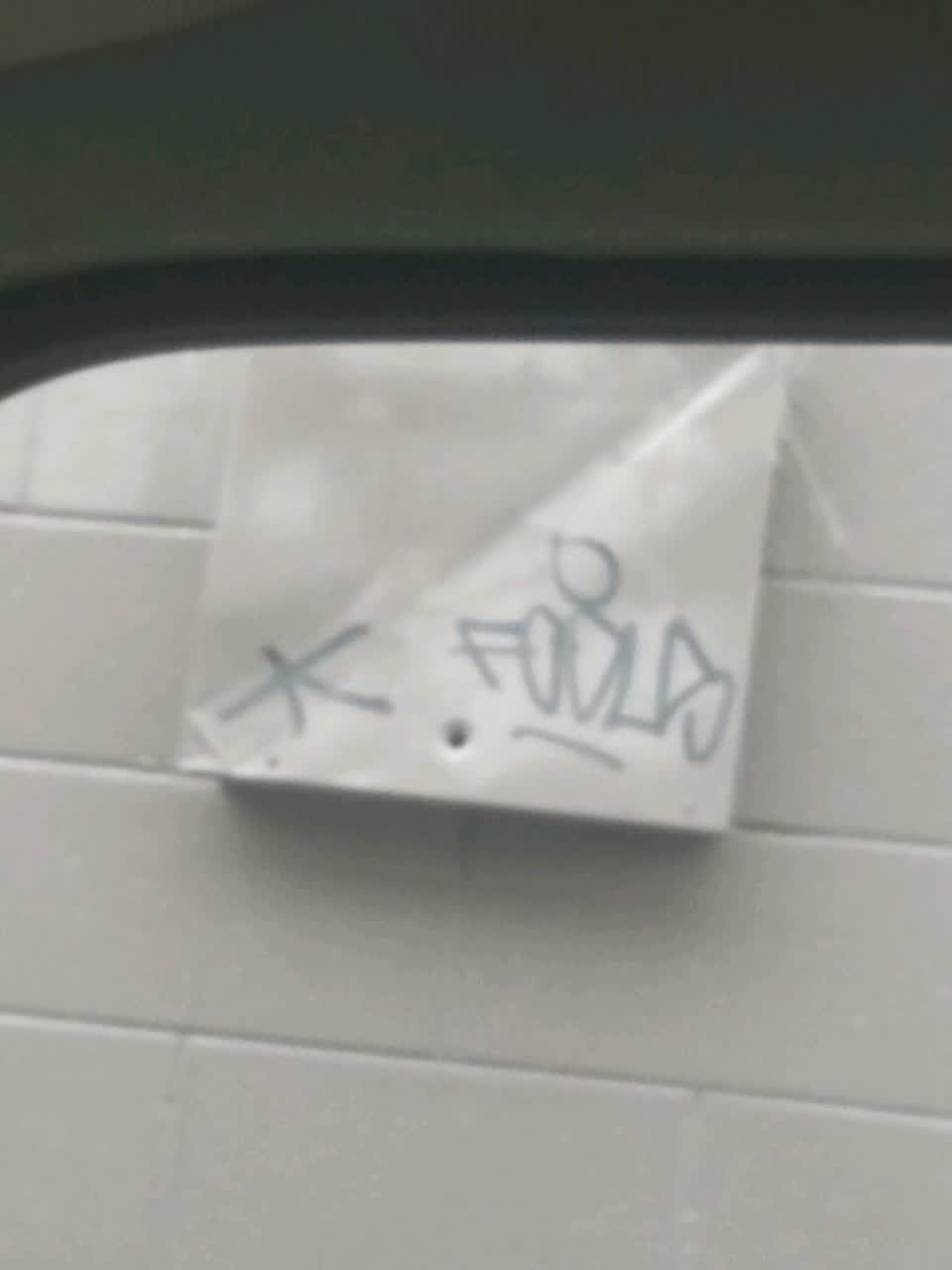 The photograph attached to this graffiti report