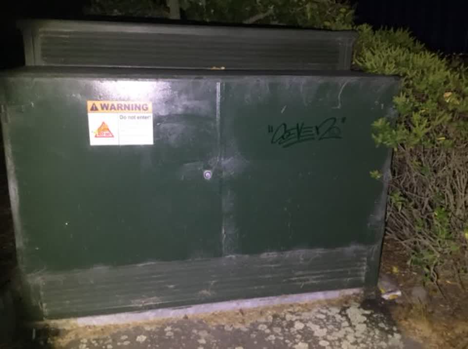 The photograph attached to this graffiti report