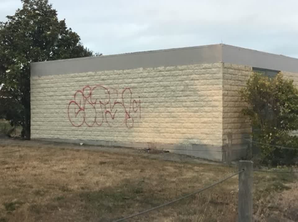The photograph attached to this graffiti report