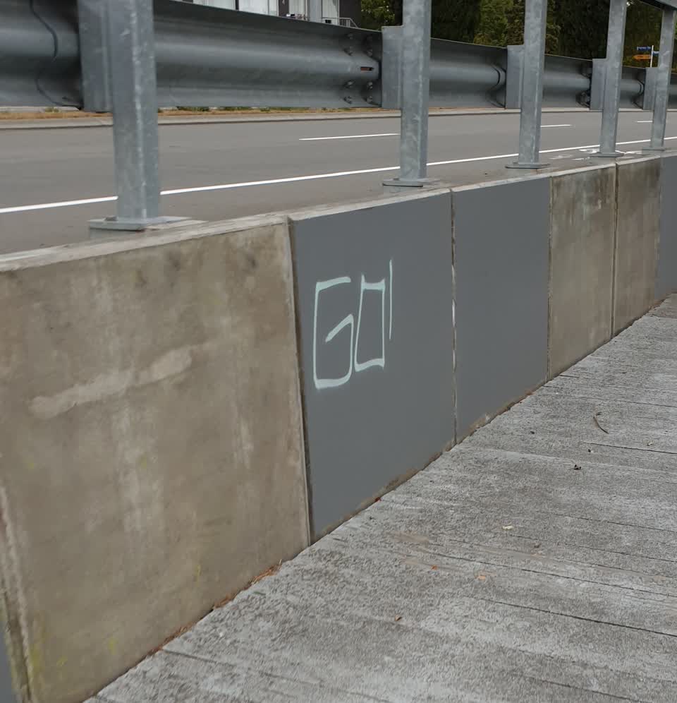 The photograph attached to this graffiti report